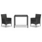 vidaXL 3-tlg. Garten-Essgruppe mit Kissen Schwarz Poly Rattan vidaXL 3-tlg. Garten-Essgruppe mit Kissen Schwarz Poly Rattan