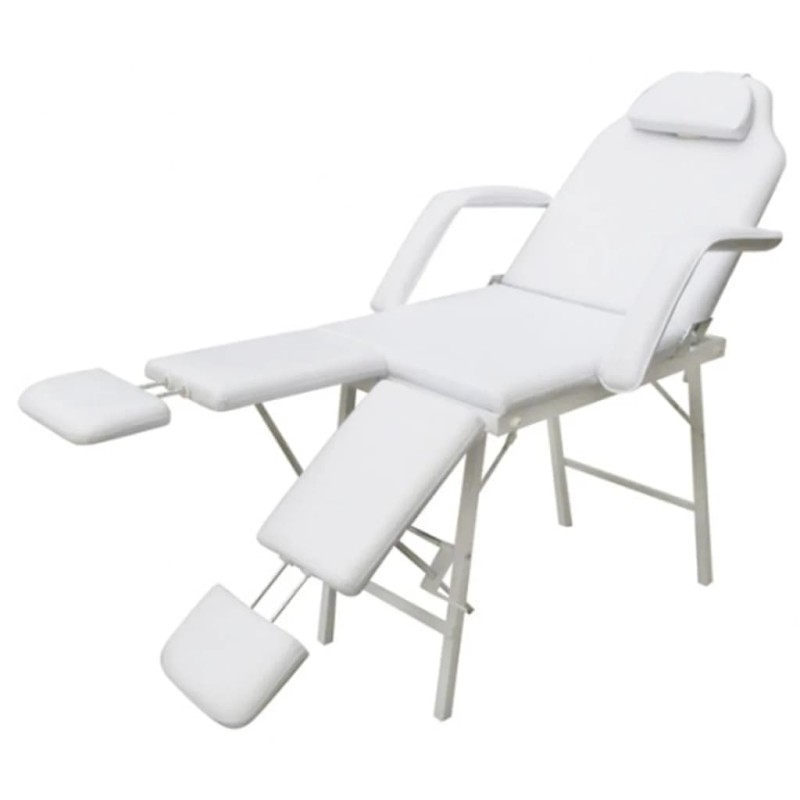 vidaXL Kosmetikstuhl Tragbar Kunstleder 185×78×76 cm Weiß vidaXL Kosmetikstuhl Tragbar Kunstleder 185×78×76 cm Weiß