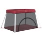 vidaXL Baby-Laufstall mit Matratze Rot Leinenstoff vidaXL Baby-Laufstall mit Matratze Rot Leinenstoff