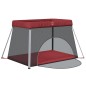 vidaXL Baby-Laufstall mit Matratze Rot Leinenstoff vidaXL Baby-Laufstall mit Matratze Rot Leinenstoff