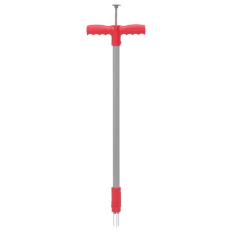 vidaXL Unkrautstecher Rot und Grau 93,5 cm Pulverbeschichteter Stahl