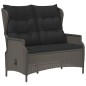 vidaXL Gartenbank 2-Sitzer mit Kissen Schwarz Poly Rattan vidaXL Gartenbank 2-Sitzer mit Kissen Schwarz Poly Rattan