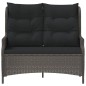 vidaXL Gartenbank 2-Sitzer mit Kissen Schwarz Poly Rattan vidaXL Gartenbank 2-Sitzer mit Kissen Schwarz Poly Rattan