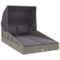 vidaXL Sonnenliege mit Faltdach Grau 200x114x128 cm Poly Rattan vidaXL Sonnenliege mit Faltdach Grau 200x114x128 cm Poly Rattan