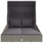 vidaXL Sonnenliege mit Faltdach Grau 200x114x128 cm Poly Rattan vidaXL Sonnenliege mit Faltdach Grau 200x114x128 cm Poly Rattan