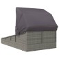 vidaXL Sonnenliege mit Faltdach Grau 200x114x128 cm Poly Rattan vidaXL Sonnenliege mit Faltdach Grau 200x114x128 cm Poly Rattan