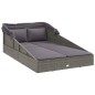 vidaXL Sonnenliege mit Faltdach Grau 200x114x128 cm Poly Rattan vidaXL Sonnenliege mit Faltdach Grau 200x114x128 cm Poly Rattan
