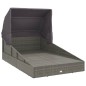 vidaXL Sonnenliege mit Faltdach Grau 200x114x128 cm Poly Rattan vidaXL Sonnenliege mit Faltdach Grau 200x114x128 cm Poly Rattan