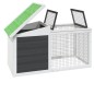 vidaXL Kaninchenstall Grau 100,5x54x55 cm Massivholz Kiefer vidaXL Kaninchenstall Grau 100,5x54x55 cm Massivholz Kiefer