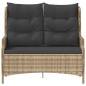 vidaXL Gartenbank 2-Sitzer mit Kissen Braun Poly Rattan vidaXL Gartenbank 2-Sitzer mit Kissen Braun Poly Rattan