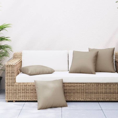 vidaXL Zierkissen 4 Stk. Taupe 40x40 cm Stoff