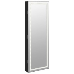 vidaXL Spiegel-Schmuckschrank mit LED-Beleuchtung Wandmontage Schwarz