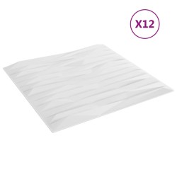 vidaXL Wandpaneele 12 Stk. Weiß 50x50 cm EPS 3 m² Stein