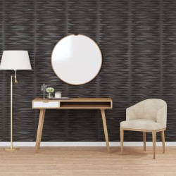vidaXL Wandpaneele 12 Stk. Schwarz 50x50 cm EPS 3 m² Stein