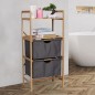 HI Badregal mit 2 Schubladen Multifunktional 42,3x33x96 cm Bambus HI Badregal mit 2 Schubladen Multifunktional 42,3x33x96 cm Bambus
