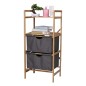 HI Badregal mit 2 Schubladen Multifunktional 42,3x33x96 cm Bambus HI Badregal mit 2 Schubladen Multifunktional 42,3x33x96 cm Bambus