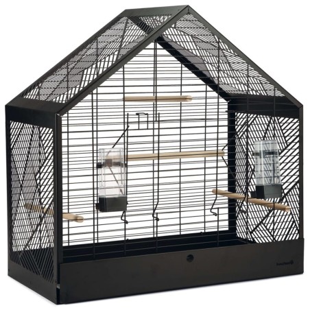 Beeztees Vogelkäfig Schwarz 71x35x70 cm Metall