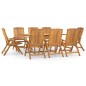 vidaXL 9-tlg. Garten-Essgruppe Massivholz Teak vidaXL 9-tlg. Garten-Essgruppe Massivholz Teak