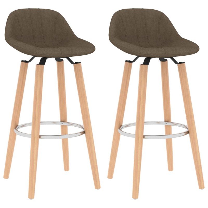 vidaXL Barhocker 2 Stk. Braun Stoff vidaXL Barhocker 2 Stk. Braun Stoff