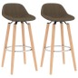 vidaXL Barhocker 2 Stk. Braun Stoff vidaXL Barhocker 2 Stk. Braun Stoff