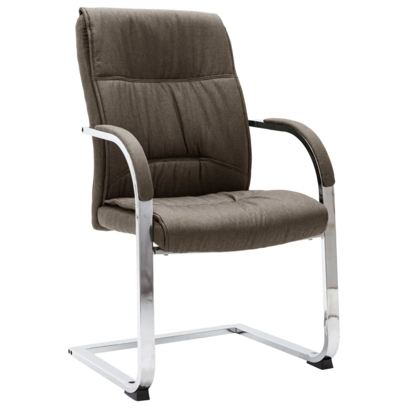 vidaXL Freischwinger Bürostuhl Taupe Stoff vidaXL Freischwinger Bürostuhl Taupe Stoff
