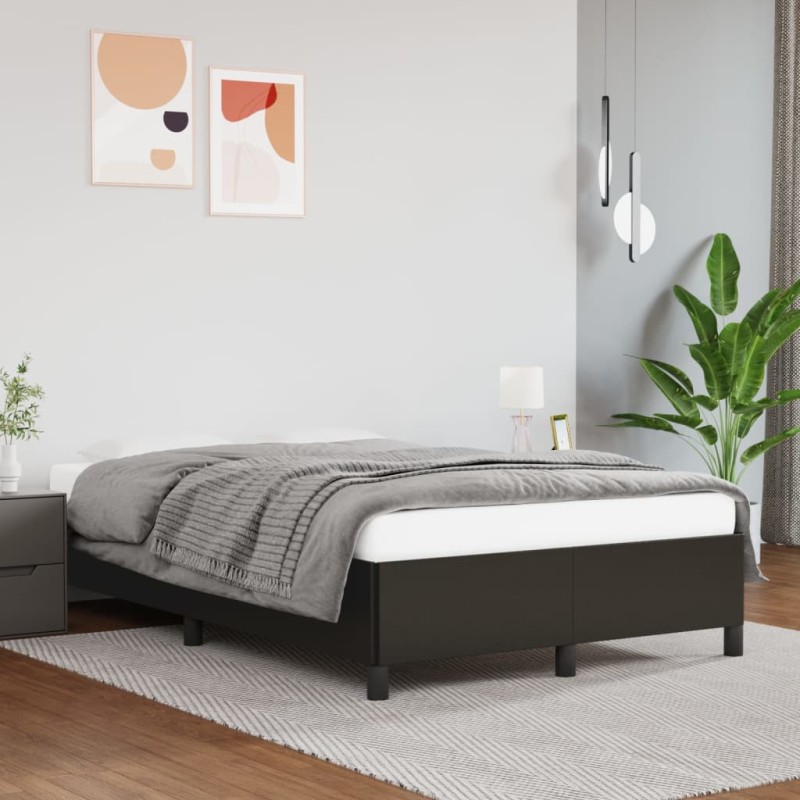 Bettgestell Schwarz 120x200 cm Kunstleder Bettgestell Schwarz 120x200 cm Kunstleder