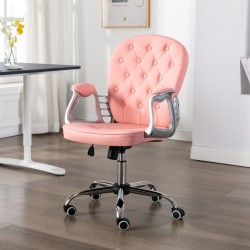 vidaXL Bürodrehstuhl Rosa Kunstleder 