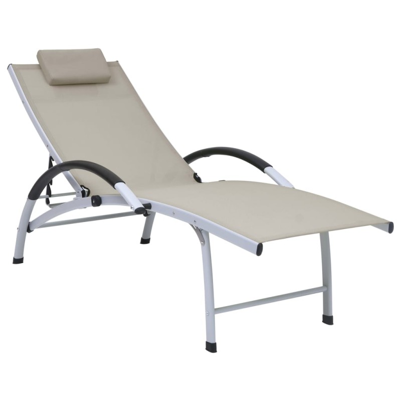 vidaXL Sonnenliege Aluminium Textilene Creme vidaXL Sonnenliege Aluminium Textilene Creme