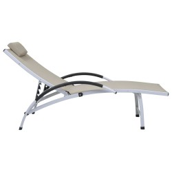 vidaXL Sonnenliege Aluminium Textilene Creme