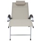 vidaXL Sonnenliege Aluminium Textilene Creme vidaXL Sonnenliege Aluminium Textilene Creme
