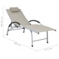 vidaXL Sonnenliege Aluminium Textilene Creme vidaXL Sonnenliege Aluminium Textilene Creme
