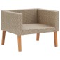 vidaXL 1-Sitzer-Gartensofa mit Auflagen Poly Rattan Beige vidaXL 1-Sitzer-Gartensofa mit Auflagen Poly Rattan Beige