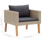 vidaXL 1-Sitzer-Gartensofa mit Auflagen Poly Rattan Beige vidaXL 1-Sitzer-Gartensofa mit Auflagen Poly Rattan Beige