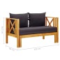 vidaXL 2-Sitzer-Gartenbank mit Kissen 122 cm Massivholz Akazie vidaXL 2-Sitzer-Gartenbank mit Kissen 122 cm Massivholz Akazie