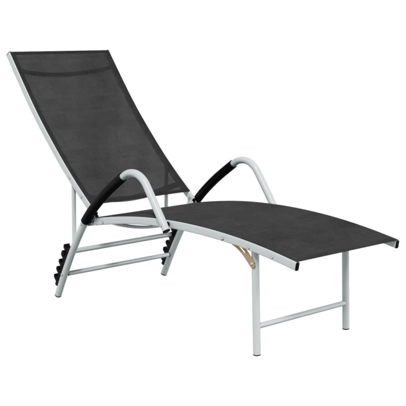 vidaXL Sonnenliege Textilene und Aluminium Schwarz vidaXL Sonnenliege Textilene und Aluminium Schwarz