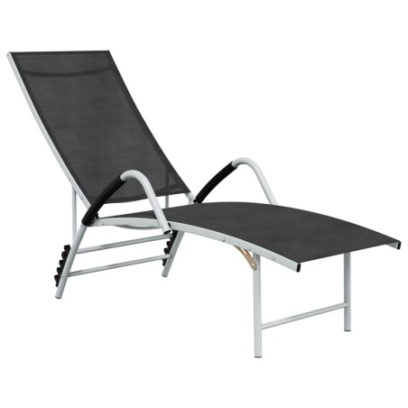 vidaXL Sonnenliege Textilene und Aluminium Schwarz