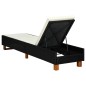 vidaXL Sonnenliege mit Auflage Poly Rattan Schwarz vidaXL Sonnenliege mit Auflage Poly Rattan Schwarz