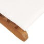 vidaXL Klappbare Sonnenliege mit Cremeweißer Auflage Massivholz Teak vidaXL Klappbare Sonnenliege mit Cremeweißer Auflage Massivholz Teak