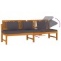vidaxL Tagesbett mit Grauen Kissen 200x60x75 cm Massivholz Akazie vidaxL Tagesbett mit Grauen Kissen 200x60x75 cm Massivholz Akazie