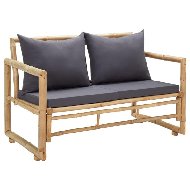 vidaXL Gartenbank mit Kissen 115 cm Bambus vidaXL Gartenbank mit Kissen 115 cm Bambus