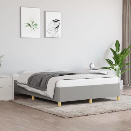 vidaXL Bettgestell ohne Matratze Hellgrau 140x190 cm Stoff