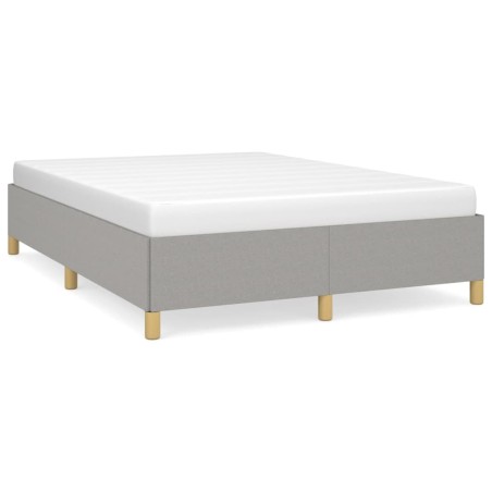 vidaXL Bettgestell ohne Matratze Hellgrau 140x190 cm Stoff