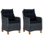 vidaXL Gartenstühle mit Kissen 2 Stk. Poly Rattan Dunkelgrau vidaXL Gartenstühle mit Kissen 2 Stk. Poly Rattan Dunkelgrau