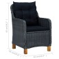 vidaXL Gartenstühle mit Kissen 2 Stk. Poly Rattan Dunkelgrau vidaXL Gartenstühle mit Kissen 2 Stk. Poly Rattan Dunkelgrau