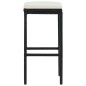 vidaXL Barhocker mit Kissen 4 Stk. Schwarz Poly Rattan vidaXL Barhocker mit Kissen 4 Stk. Schwarz Poly Rattan