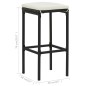 vidaXL Barhocker mit Kissen 4 Stk. Schwarz Poly Rattan vidaXL Barhocker mit Kissen 4 Stk. Schwarz Poly Rattan
