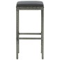 vidaXL Barhocker mit Kissen 3 Stk. Grau Poly Rattan vidaXL Barhocker mit Kissen 3 Stk. Grau Poly Rattan