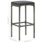 vidaXL Barhocker mit Kissen 6 Stk. Grau Poly Rattan vidaXL Barhocker mit Kissen 6 Stk. Grau Poly Rattan