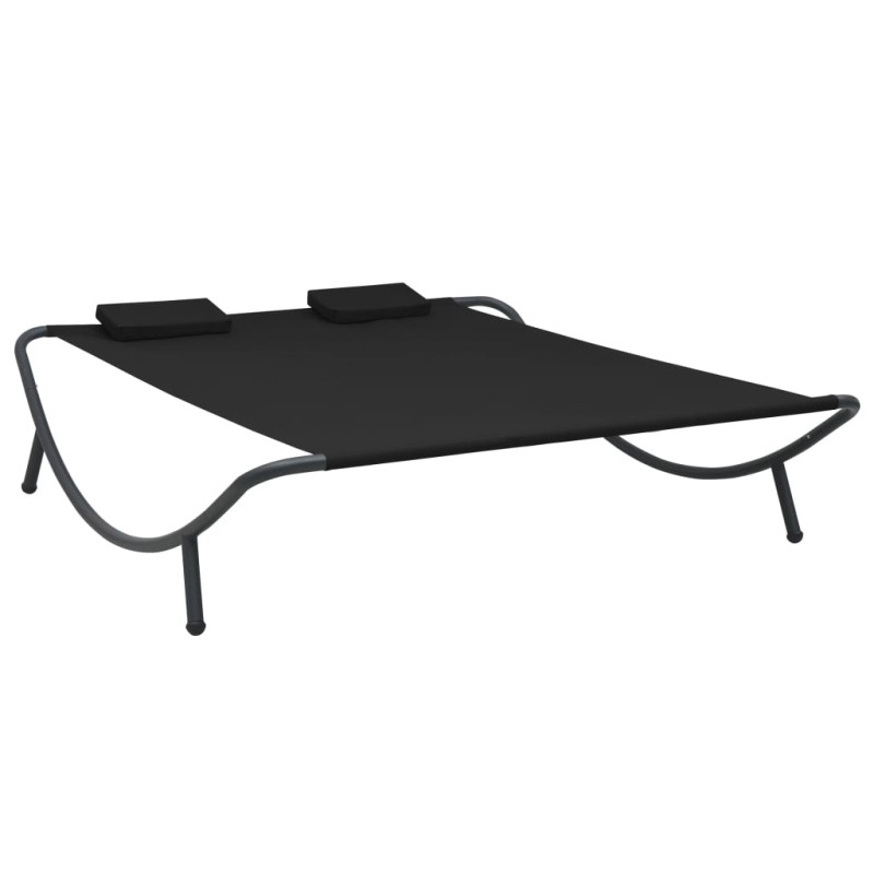 vidaXL Garten-Sonnenliege Stoff Schwarz vidaXL Garten-Sonnenliege Stoff Schwarz