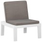 vidaXL Garten-Lounge-Stuhl mit Auflage Kunststoff Weiß vidaXL Garten-Lounge-Stuhl mit Auflage Kunststoff Weiß